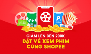 Dễ dàng nhận ngay mã giảm trực tiếp lên đến 60K khi lần đầu đặt vé xem phim trên Shopee và thanh toán bằng AirPay.